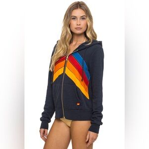 Aviator Nation NWT Mountain Stitch Chevron 4 Zip Hoodie
